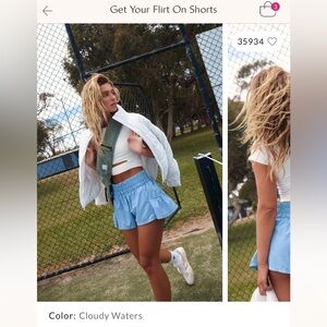 FP Movement by Free People Get Your Flirt On Shorts in Cloudy Waters